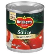 Delmonte Tomato Sauce No Salt 8oz