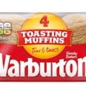 Warburtons Toasting Muffins 4’s 284g