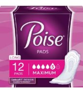 Poise Pads Long Maximum Absorbency 12’s