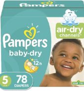 Pampers Diapers Baby Dry #5 Super 78’s