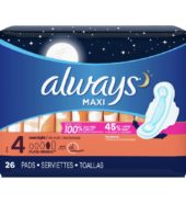 Always Pads Maxi Overnight w Wings 26’s