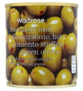 Waitrose Olives Stuff Green Pimento 200g