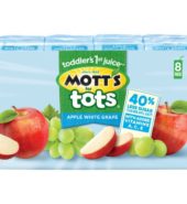 Motts Tots Juices Apple G 40% Less Sugar 8s