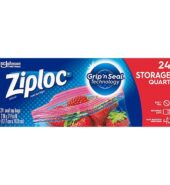 Ziploc Storage Bags Qrt 24’s