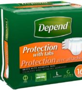 Depend Briefs With Tabs, Maximum Absorbency, Large 16s