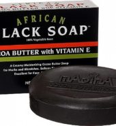 MADINA African Black Soap Cocoa Butter with Vitamin E, 3.5 oz