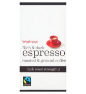 Waitrose Rich & Dark Espresso Ground Coffee 250g