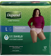 Depend Underwear Fem Max Lrg. 17’s