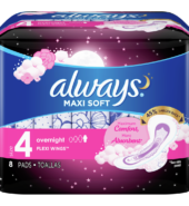 Always Suave Maxi Soft Overnight w Wings 8’s
