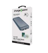 Charge Worx 10000mAh Power Bank Grey