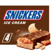 Snickers Chocolate Peanut Ice Cream Bar 4 x 53ml